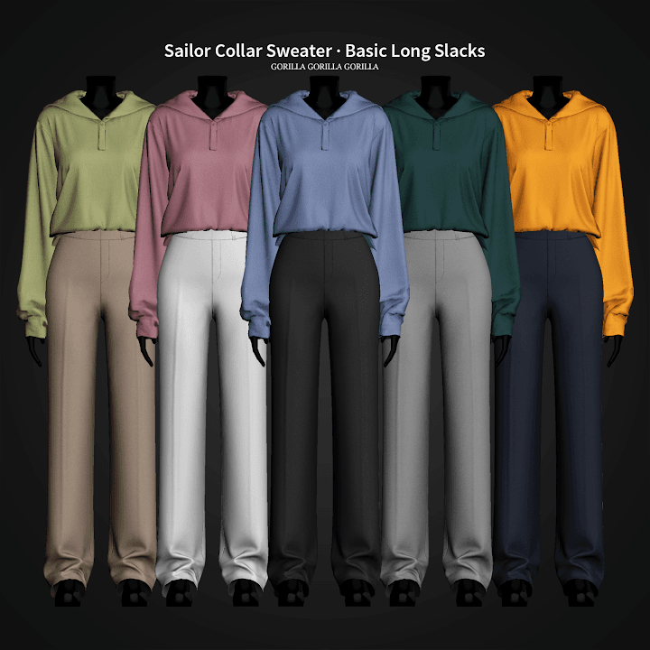 Скриншот мода Сет одежды Sweater and Long Slacks
